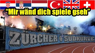 FC Zürich Chant With Translated Lyrics quotMir wänd dich spiele gsehquot  Zürcher Südkurve  Switzerland [upl. by Liuka]