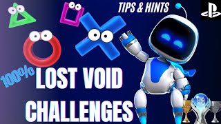 Astro Bot  All Lost Void Challanges Guide Triangle  Circle  Square  Cross astrobot guide [upl. by Enetsirhc]