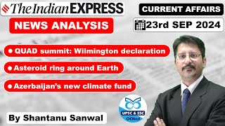 Indian Express Newspaper Analysis  23 SEPTEMBER 2024  Indian Express EXPLAINED analysis upsc2025 [upl. by Ellersick]