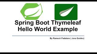 Spring Boot Thymeleaf Hello World Example Tutorial [upl. by Gulgee]