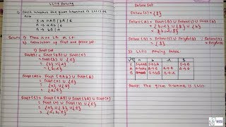 Predictive Parser LL1 Hindi  Compiler design  Example 1 [upl. by Carey]