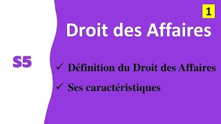 EP 1  Droit des Affaires en Darija «Définition du Droit des Affaires et ses caractéristiques» [upl. by Legnaesoj]