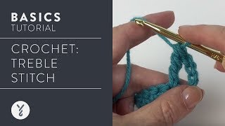 Beginner Crochet How to Treble Stitch [upl. by Yasdnyl]