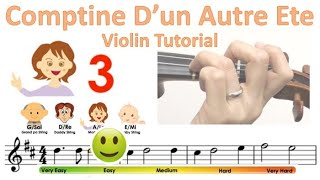 Yann Tiersen  Comptine dun autre été Sheet music and easy violin tutorial [upl. by Aicella412]