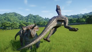 Nasutoceratops Destroys Albertosaurus Baryonyx Majungasaurus Ceratosaurus And More  JWE [upl. by Aiceled]