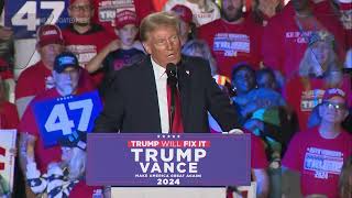 Trump says Harris and Biden have driven our economy off a cliff at Warren rally [upl. by Clarance]