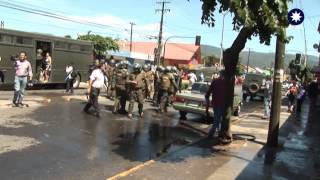 Violenta represión a marcha Mapuche en apoyo a Werken Daniel Melinao en Angol [upl. by Hadeehsar]