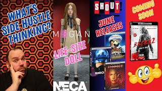 NECA LIFESIZE M3GAN DOLL SCREAM FACTORY JUNE RELEASES AND WRATH OF BECKY ON 4K [upl. by Aneleasor]