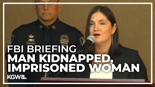 Woman kidnapped kept in cinderblock cell in Oregon  FBI Portland briefing [upl. by Vernita]