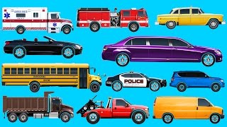 Learning street vehicles  Transportation names of vehicles for kids  Cars for children [upl. by Nilkoorb]