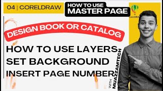 04 Coreldraw  Master page  Set Background Image or Color  Insert Page Number  Book or Catalog [upl. by Euqinahs]