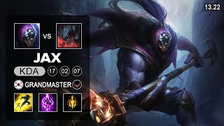 Jax vs Aatrox Top  KR Grandmaster  Patch 1322 Season 13 [upl. by Ahsets566]