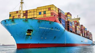 Mooring the Largest MAERSK Container Ship Rare BehindtheScenes Docking Operation [upl. by Atiseret]