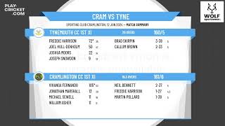 Cramlington CC 1st XI v Tynemouth CC 1st XI [upl. by Carhart]