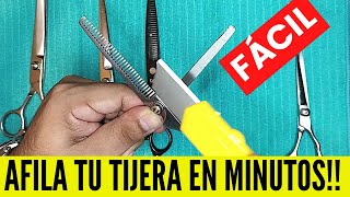 ✂️como AFILAR TIJERAS FÁCIL 2023 y RÁPIDO▶️AMOLAR tijeras en 5 minutos TRUCOS deivysbarber [upl. by Sumerlin]