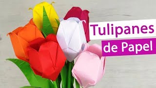 🌷 Tulipán de papel fácil y bonito – Flores de papel fáciles de hacer [upl. by Adaline]