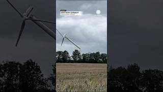 Wind Turbine Failure Caught on Film After Storm  AccuWeather [upl. by Cirilla390]