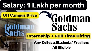 Goldman Sachs Summer Internship Announce  Goldman Sachs Analyst Hiring fresherCollege student [upl. by Taran]