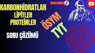 090301 ÖSYM  TYT Biyoloji  Karbonhidratlar  Yağlar  Proteinler  Eksiksiz Soru Çözümü [upl. by Delos]