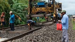 PQRS workComplete track renewalIndian Railway workPlasser Quick Relaying System [upl. by Legin]