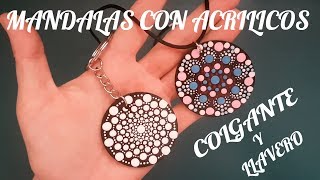 Como pintar mandalas con acrílicos 5  Colgante y llavero [upl. by Bourn]