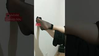 Black nylon Socks  cute socks try on  attractive feet  feet nailart nylon [upl. by Bohrer]