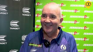 PHIL TAYLOR GLOWING ASSESSMENT ON LUKE LITTLER AND FALLON SHERROCK 9 DART LEG quot HES A ONE OFFquot [upl. by Assylem366]