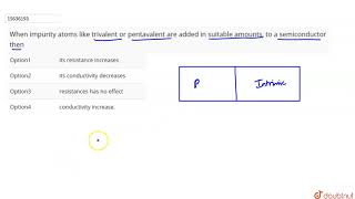 When impurity atoms like trivalent or pentavalent are added insuitable amounts to a semiconductor [upl. by Kendricks]