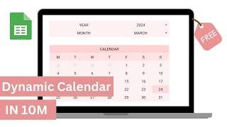 How to make an Dynamic Calendar on google sheets in 10 minutes  Free Template Level 1 [upl. by Navillus]