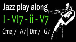 Jazz Playalong  I VI7 ii V7 turnaround  Medium Jazz Swing Trio  120 BPM [upl. by Lenox]