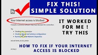 Fix  Your Internet access is blocked error  How to fix  Solution [upl. by Inah447]