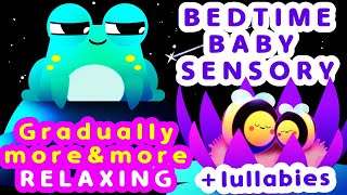 💤 Gradually Relaxing Baby Sensory  Bedtime Sensory Video  Infant Visual Stimulation 🐸 🐝 [upl. by Retsehc]