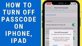 How to Turn off Passcode on iPhone iPad iOS 17 in 2022 quick easy [upl. by Ikik573]