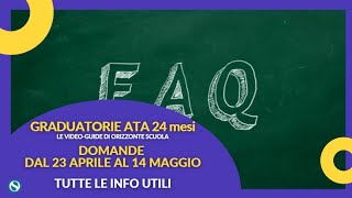 Graduatorie ATA 24 mesi domande dal 23 aprile al 14 maggio Le info utili [upl. by Jae]