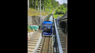 Bergen Funicular to Mount Floyen Norway [upl. by Asilahs]