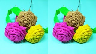 শপিং ব্যাগ দিয়ে গোলাপ ফুল তৈরি  How To Make a Rose With Shopping Bag [upl. by Merell]