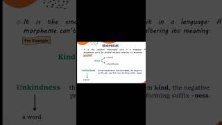 Morphemes in linguistics morphemes morphology linguistics [upl. by Trager]