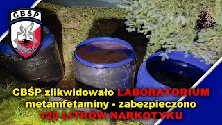 CBŚP zlikwidowało laboratorium metamfetaminy  zabezpieczono 120 litrów narkotyku [upl. by Armyn]