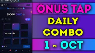 Onus Tap Tap Tap Daily Code 1st October 2024  Today Onus Daily Code  AGP onusdailycode [upl. by Ahtekahs]