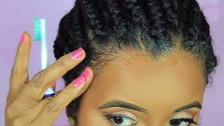 How To Lay Down Your Edges With Box Braids [upl. by Hanyaz]