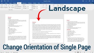 How to Change Page Orientation in Microsoft Word PC amp Mac [upl. by Ahsiram]