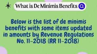 List of De Minimis Benefits RR No 112018 E to H [upl. by Sibelle]