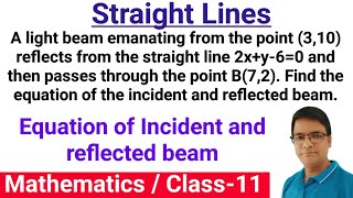 A light beam emanating from point 310 reflects from lineEquation of incident amp reflected beam [upl. by Kira]