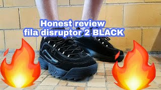 Fila disruptor 2 BLACK review Try on [upl. by Nilac363]