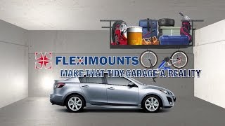 Fleximounts Overhead Garage Storage Rack Garage Organization System [upl. by Dolora]