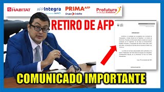 RETIRO DE AFP 2023 Comunicado Importante Comisión de Economía informa sobre el retiro de AFP [upl. by Orofselet]