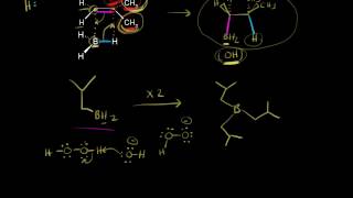 Hydroborationoxidation Mechanism  Alkenes and Alkynes  Organic chemistry  Khan Academy [upl. by Ayeka]