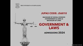 HKU IDAY 2023 6810 HKU Government and Laws Admissions Talk [upl. by Ardnekan]