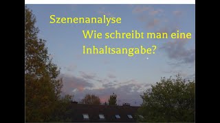 Szenenanalyse Inhaltsangabe und Verlaufsanalyse – wie vermeidet man Überschneidungen [upl. by Elockin629]