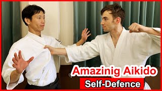 Amazing Aikido special selfdefense techniques  Shirakawa Ryuji shihan [upl. by Airdnekal]